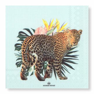 Manor Road Ice Leopard Luncheon Napkins 20ct