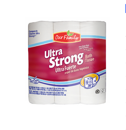 Our Family Ultra Mega Strong Bath Tissue 9 ct