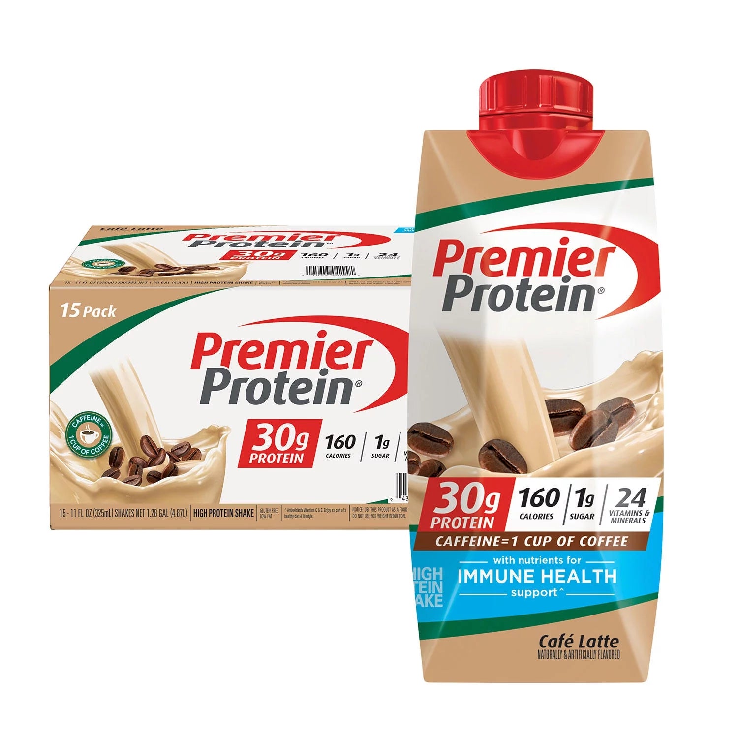 Premier Protein Cafe Latte Shake 11oz x 15