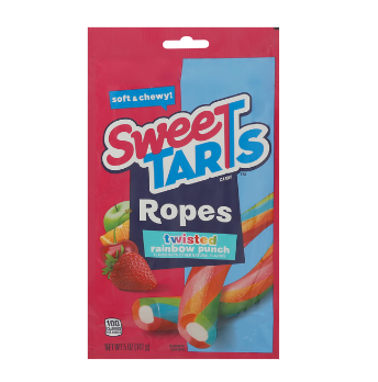 Sweetarts Twisted Rainbow Punch Soft & Chewy Ropes Candy 5oz