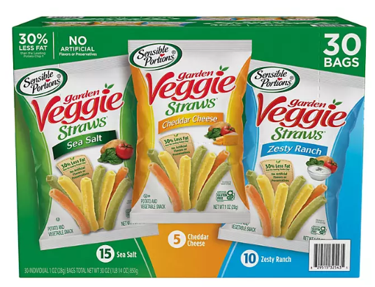 Sensible Portions Veggie Straws Variety Pack 1ozx30