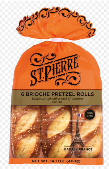 St. Pierre Brioche Pretzel Rolls 6ct