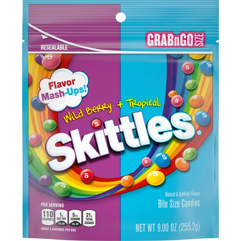 Skittles Wild Berry & Tropical Flavor Mash-Ups Candies 9oz