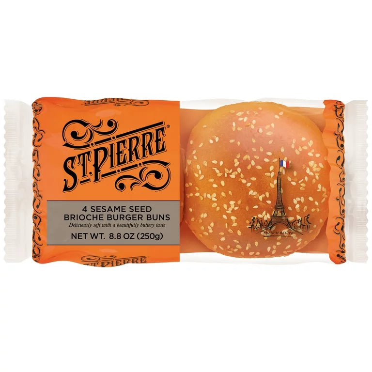 St. Pierre Sesame Seed Brioche Burger Buns 4ct