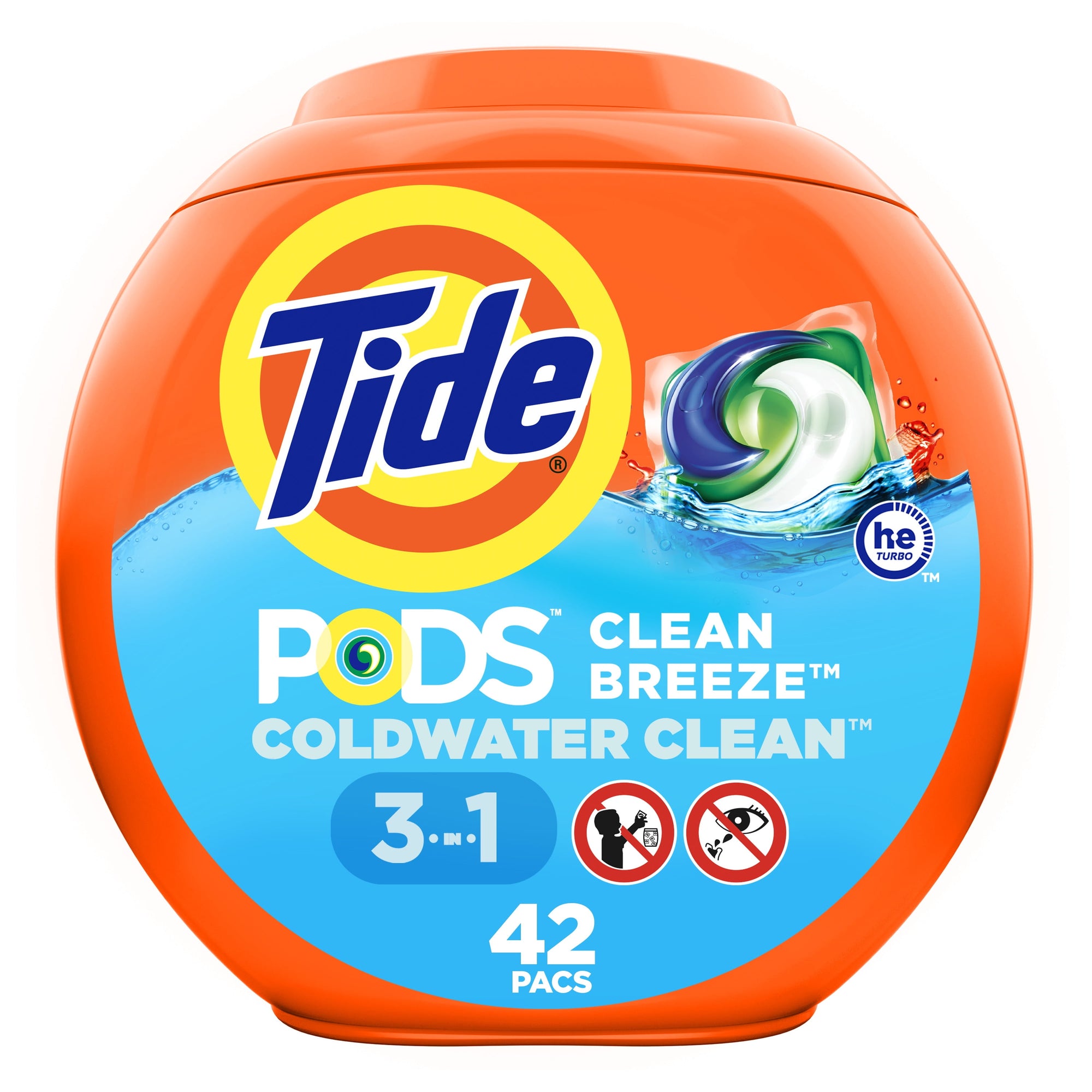 Tide Pods HE 3-in-1 Coldwater Clean Original Liquid Pacs 42ct