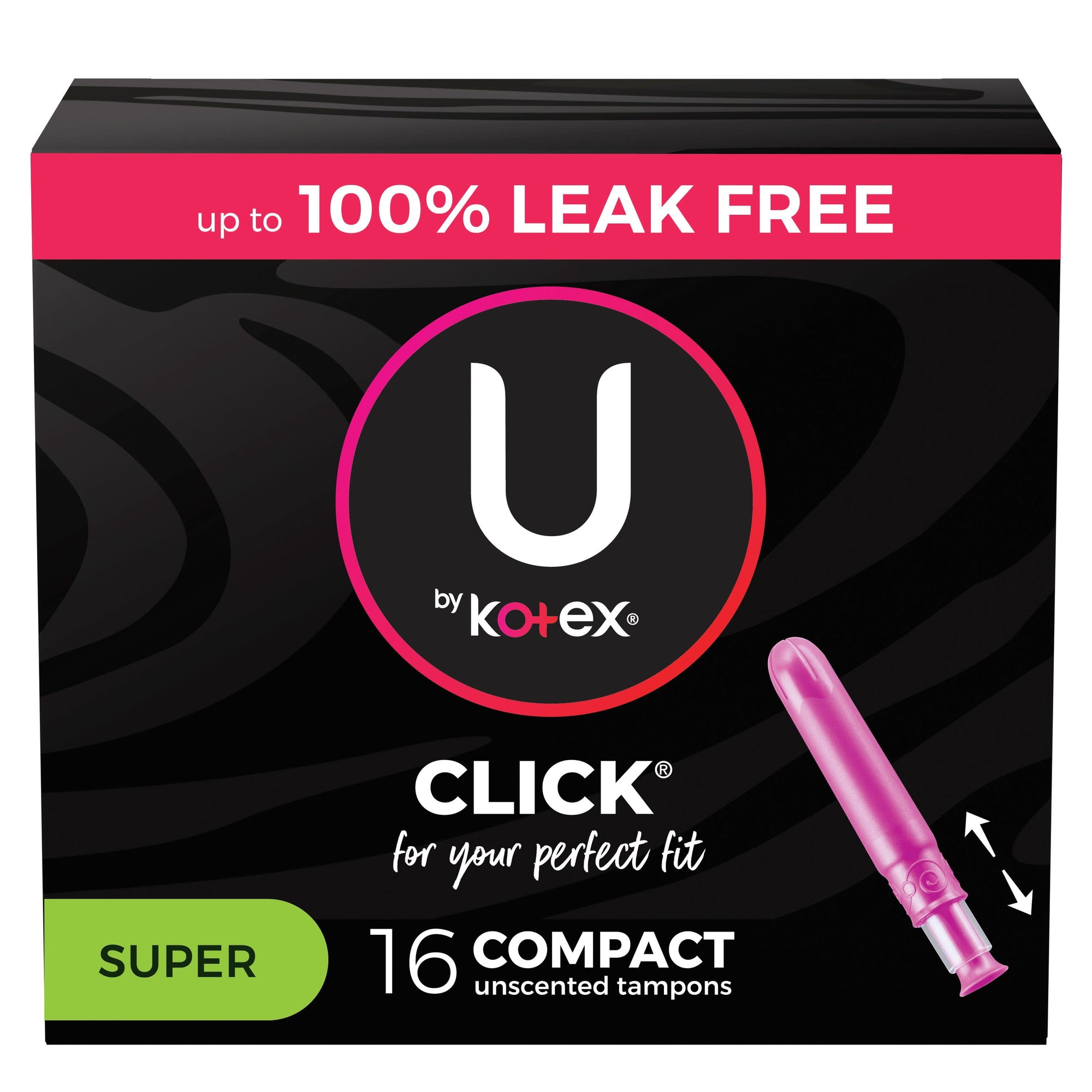 U by Kotex Click Compact Unscented Super Tampons 16ct