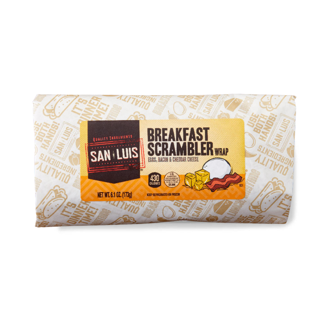 San Luis Eggs, Bacon & Cheddar Cheese Breakfast Scrambler Burrito 6.1oz