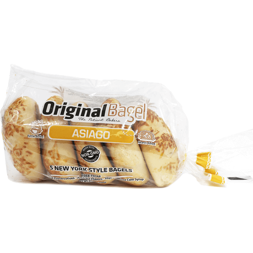 Original Bagel Unsliced Asiago Bagel 5ct