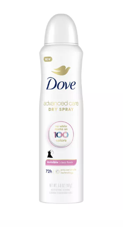 Dove Women's Clear Finish Antiperspirant Dry Spray 3.8oz