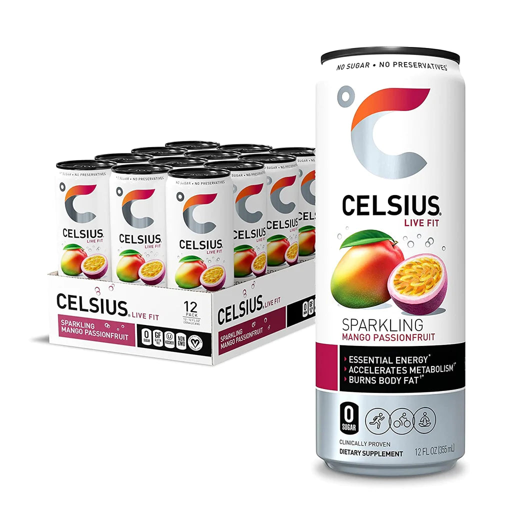 Celsius Live Fit Mango Passionfruit 12oz, 12ct