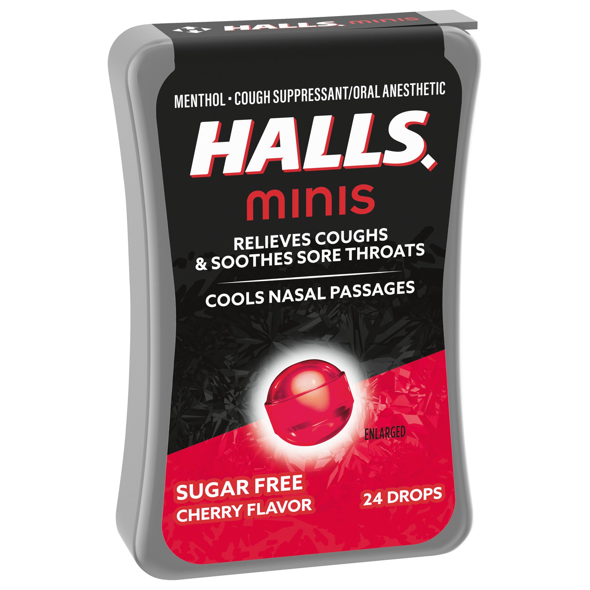 Halls Minis Sugar Free Cherry Cough Drops 24ct