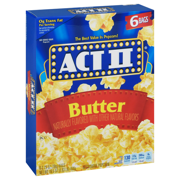 Act II Butter Lovers Microwave Popcorn 2.75oz x 6