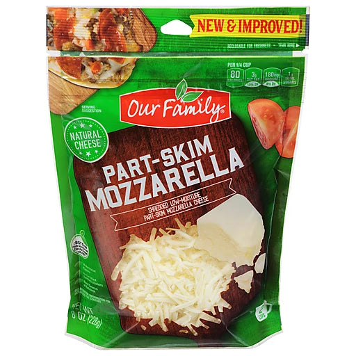 Our Family Shredded Part-Skim Mozzarella Cheese 32oz