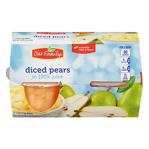 Our Family Diced Pears 4ct