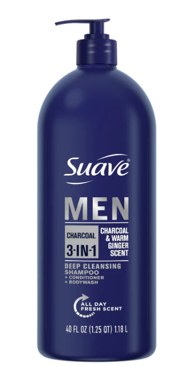 Suave Mens 3 in 1 Charcoal Body Wash 40oz