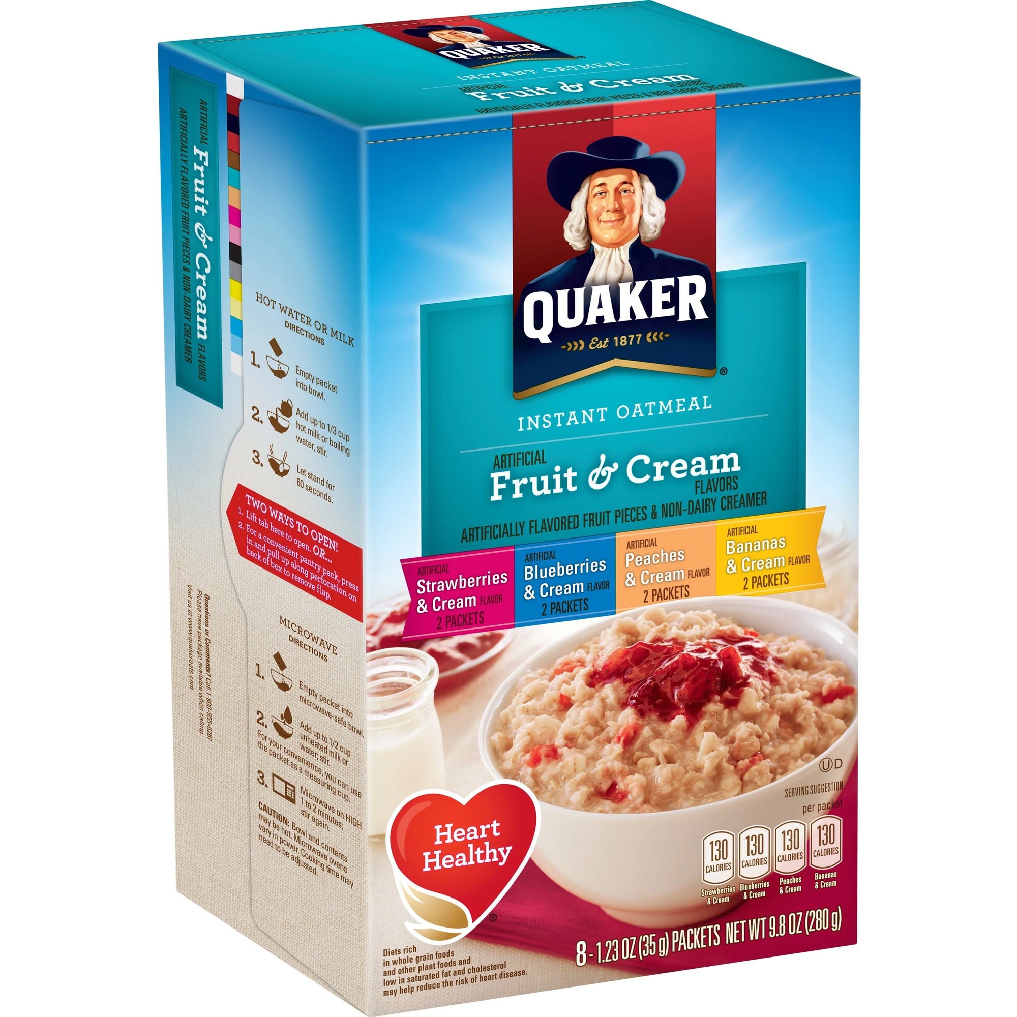 Quaker Fruit & Cream Instant Oatmeal 1.05oz x8