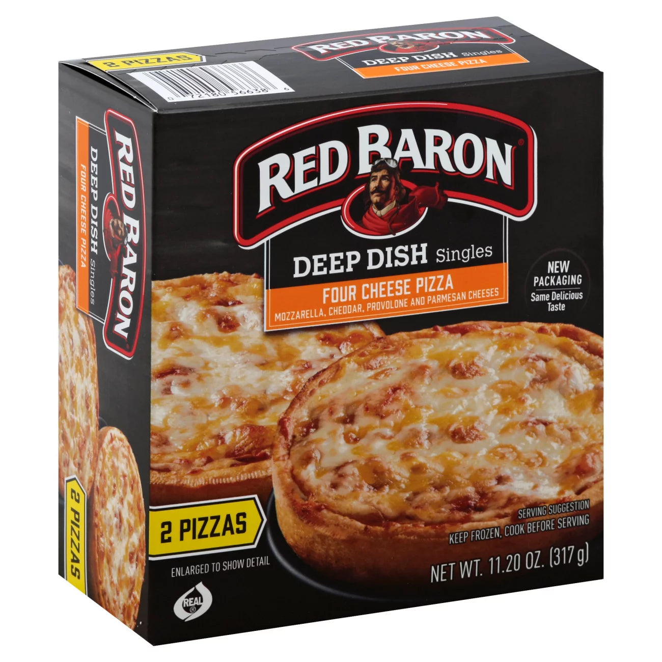 Red Baron Deep Dish Singles Four Cheese Frozen Pizza 2ct 11.2oz