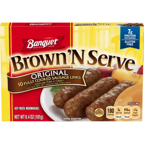 Banquet Brown'N Serve Beef Sausage Link 10 ct