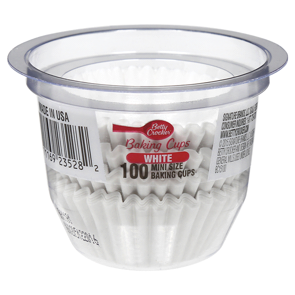 Betty Crocker White Mini Cupcake Liners 100ct