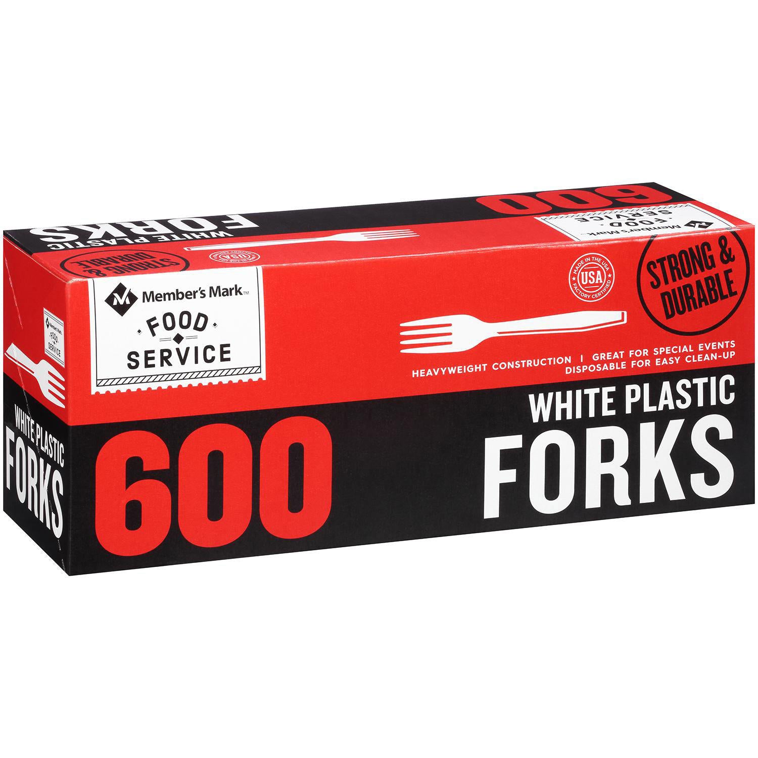 Member's Mark White Plastic Forks 600ct