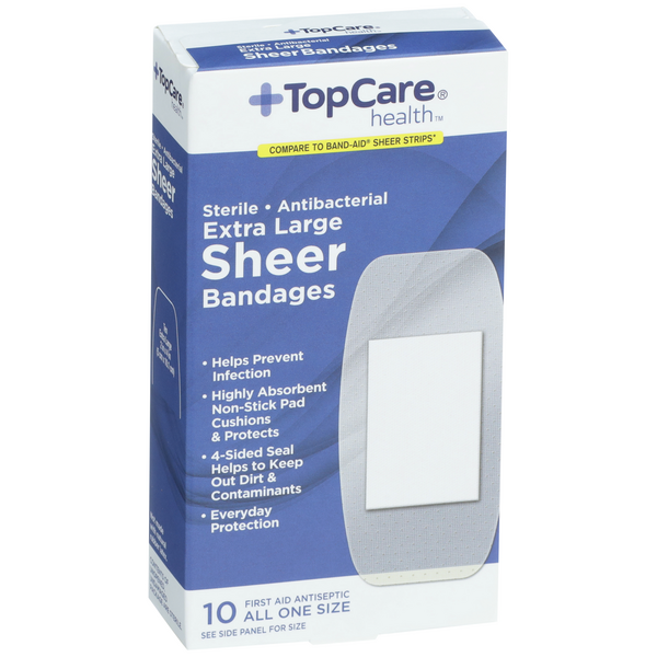 TopCare Health Extra Large Sheer Bandages 10ct