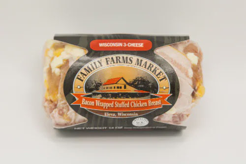 Family Farms Market Bacon Wrapped Chicken Breast Wisconsin 3 Cheese 14oz