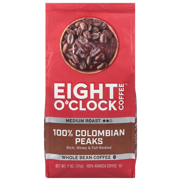 Eight O'clock 100% Colombian Peaks Whole Bean Coffee 11oz