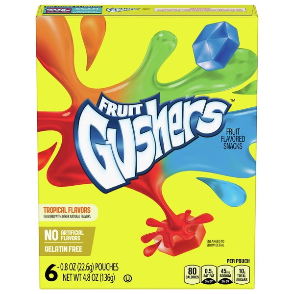 Betty Crocker Fruit Gushers Tropical Flavors 6ct