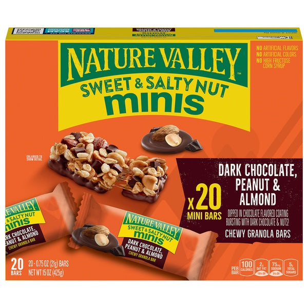 Nature Valley Minis Dark Chocolate, Peanut & Almond Mini Bars 20ct