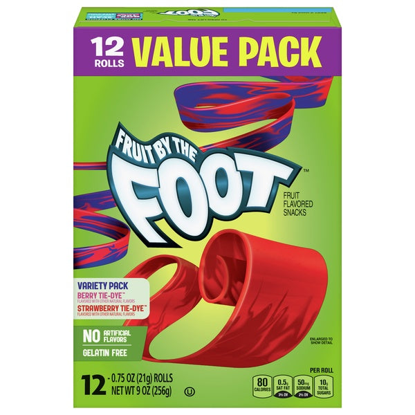 Betty Crocker Tie-Dye Fruit By The Foot Fruit Rolls 12ct