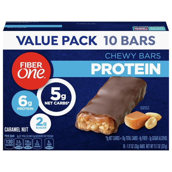 Fiber One Caramel Nut Chewy Protein Bars 10ct