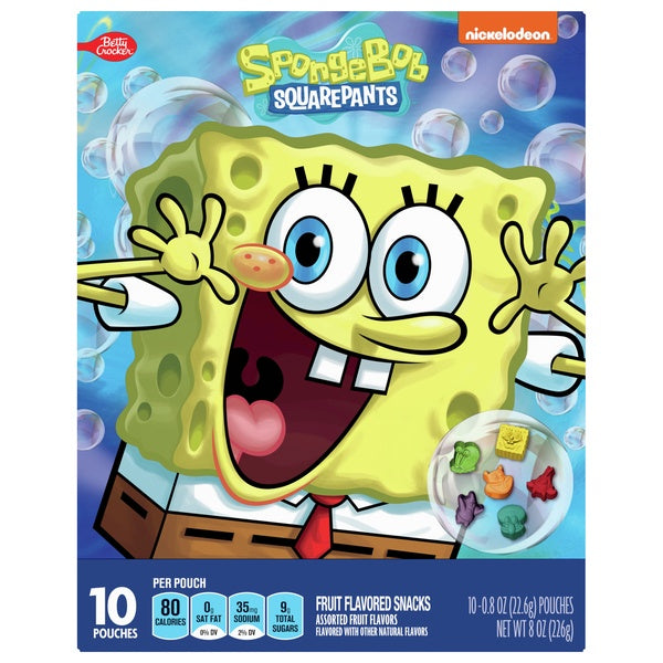 Betty Crocker Spongebob Fruit Snacks 10ct 8oz