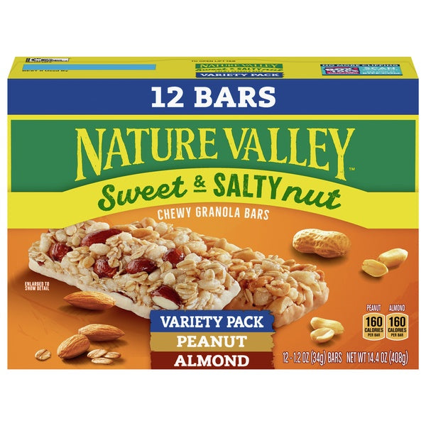 Nature Valley Sweet & Salty Nut Variety Pack Peanut/Almond Chewy Granola Bars 12ct