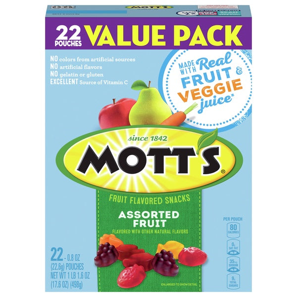 Mott's Assorted Fruit Flavored Snacks 22ct