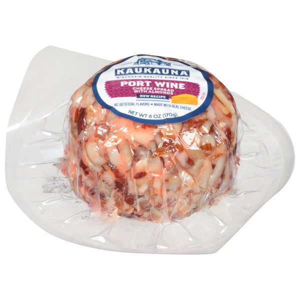 Kaukauna Port Wine Cheese with Almonds Cheese Ball 6oz