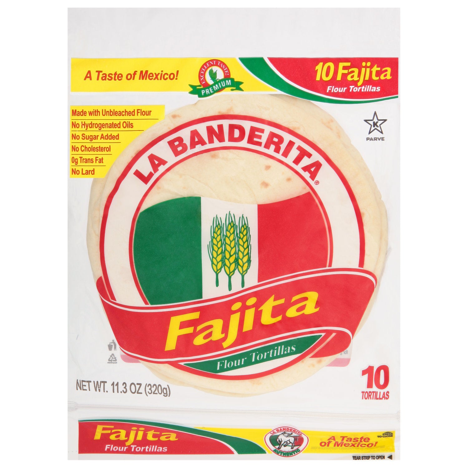 La Banderita Fajita Size Flour Tortilla Wrap 11.3oz