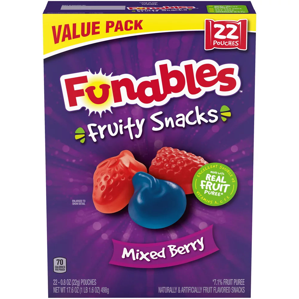 Funables Fruity Snacks Mixed Berry 22ct