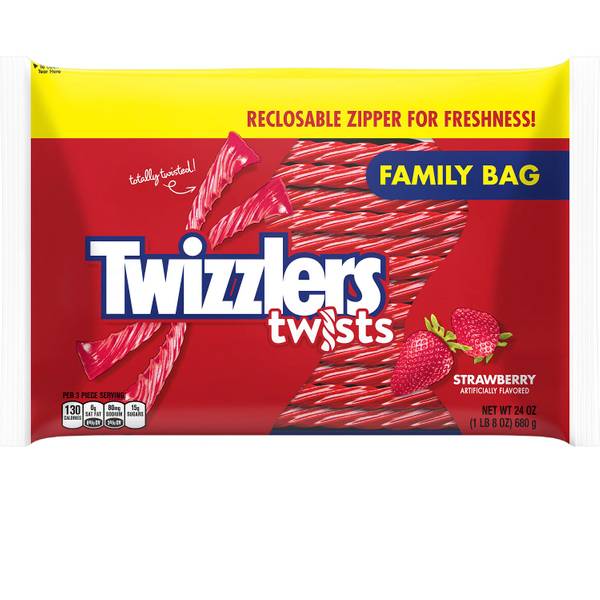 Twizzlers Twists Strawberry Licorice Chewy Candy 24oz