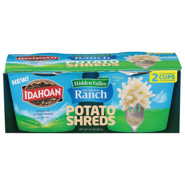 Idahoan Hidden Valley Seasoned Potato Shreds Microwaveable Cup 2ct