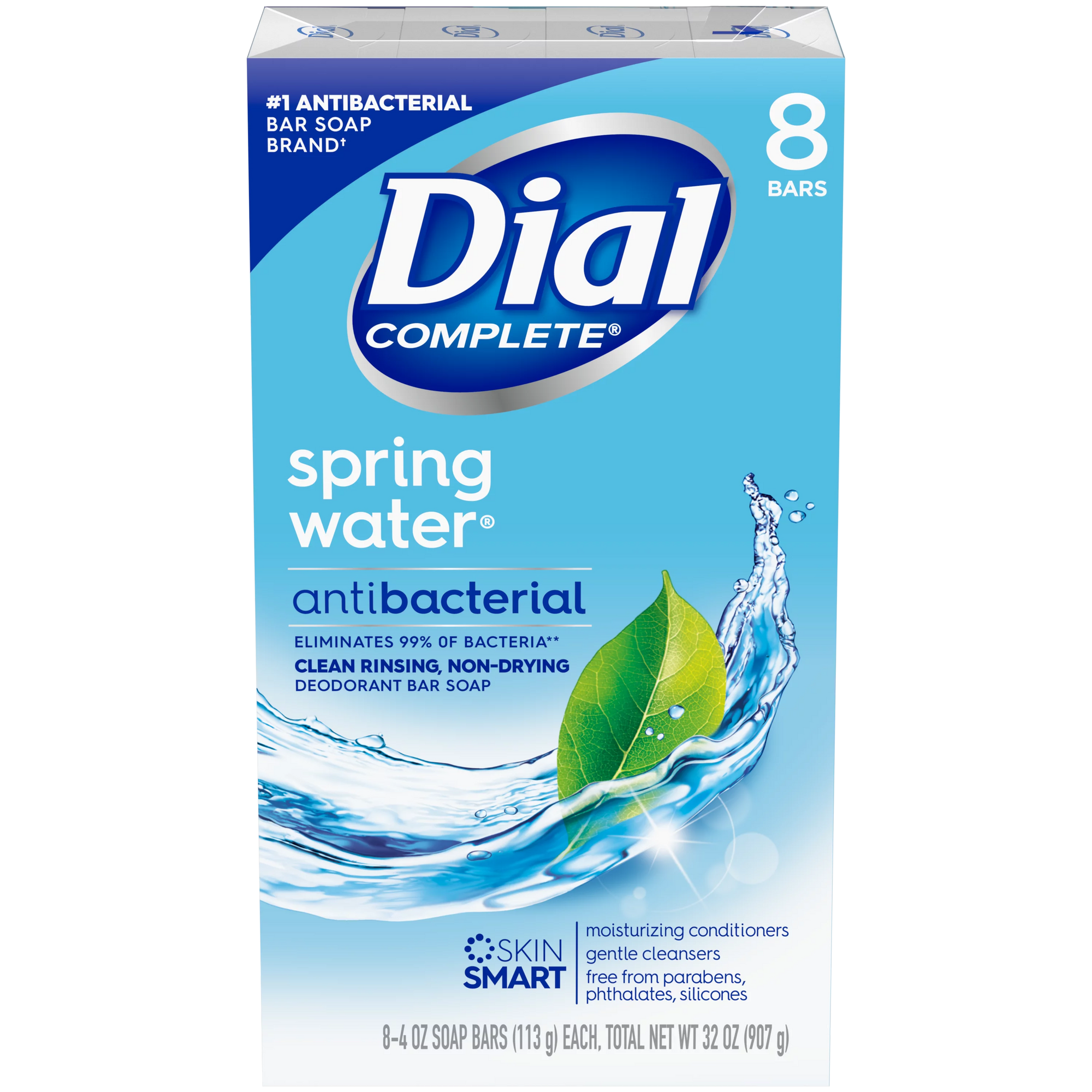 Dial Spring Water Bar Soap 4oz x 8