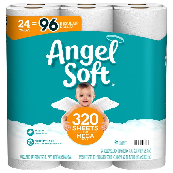 Angel Soft Mega Roll Toilet Paper 24ct