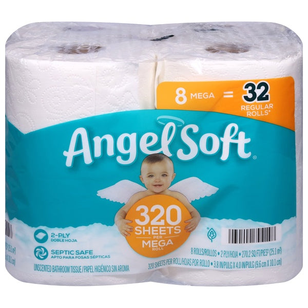 Angel Soft Mega Roll Toilet Paper 8ct