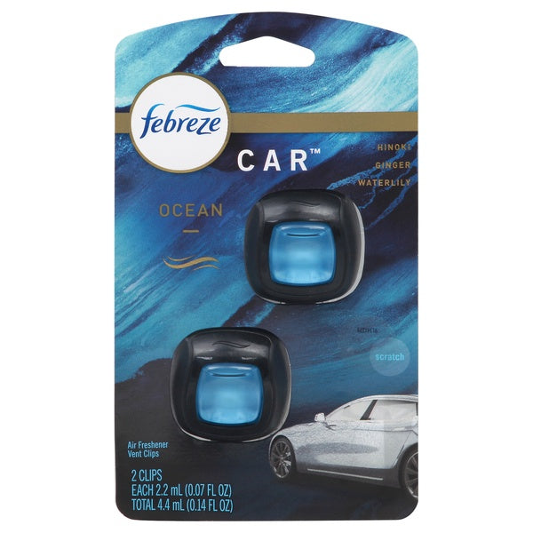 Febreze Car Ocean Air Freshener Clips 2ct