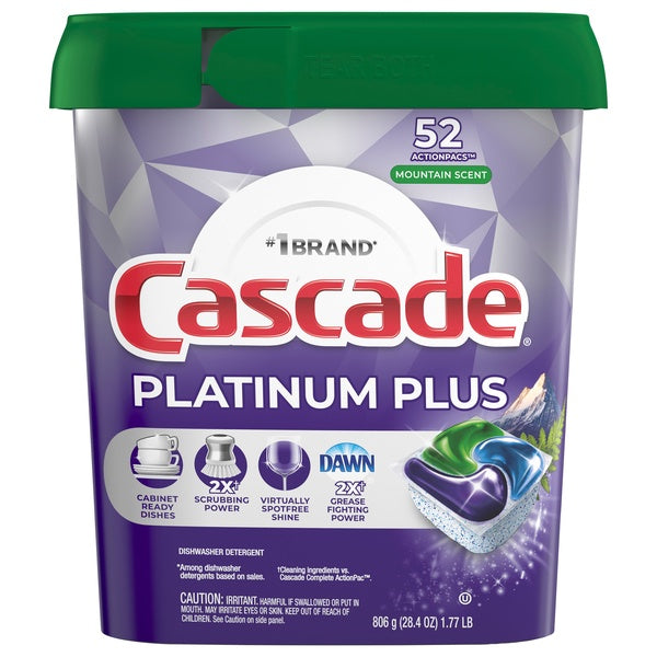 Cascade Platinum Plus ActionPacs Mountain Scent 52ct