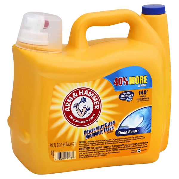 Arm & Hammer Clean Burst Laundry Detergent 140 Loads 210 fl oz