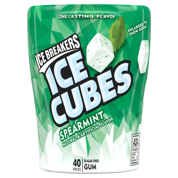 Ice Breakers Ice Cubes Spearmint Sugar Free Gum 40ct