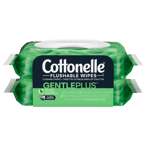 Cottonelle GentlePlus Flushable Wipes 42ct 2pk