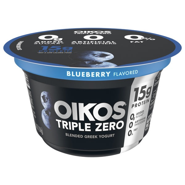 Dannon Oikos Triple Zero Blueberry Blended Greek Yogurt 5.3oz