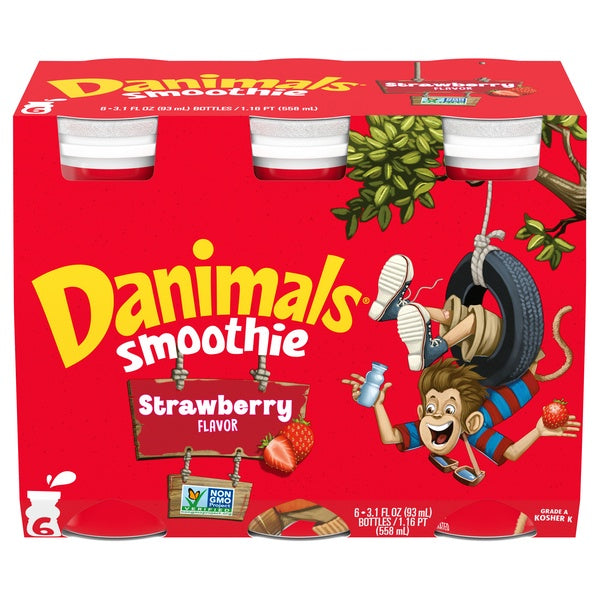 Dannon Danimals Strawberry Smoothie Bottles 6ct