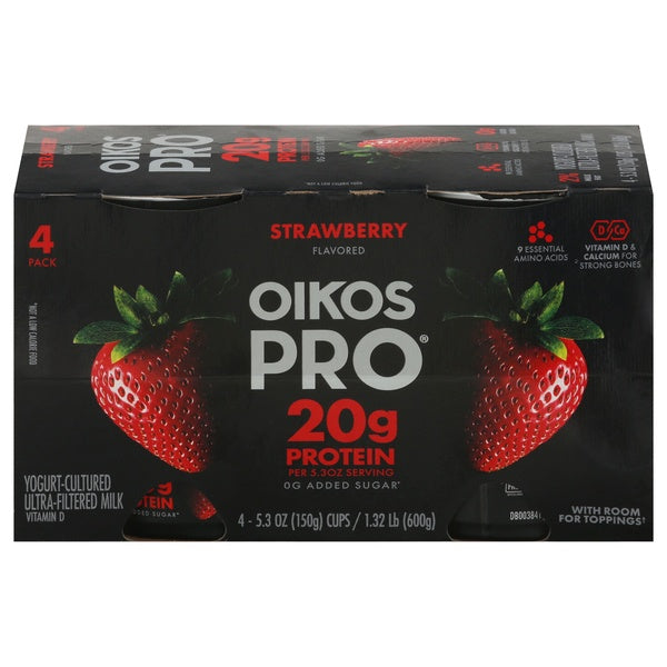 Dannon Oikos Pro Strawberry Yogurt Cups 5.3oz x 4